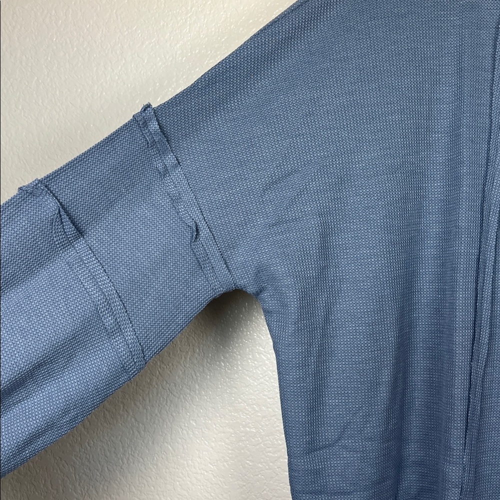 Slate blue high neck long sleeve top, size 3X - Picture 3 of 7